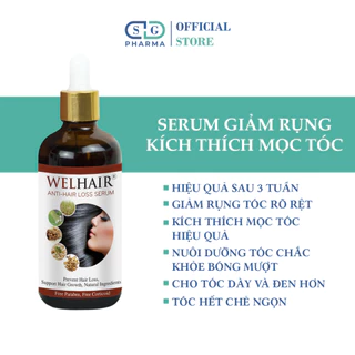 Serum Kích Thích Mọc Tóc Ngăn Rụng Tóc Phục Hồi Tóc Hư Tổn Welhair 100ml