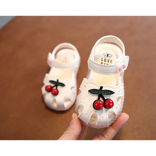 Sandal tập đi bé gái, giày dép tập đi hình Cherry dễ thương đế mềm chống trơn trượt