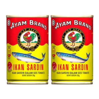 Lốc 2 hộp Cá trích Sardlines sốt cà chua Ayam Brand 155g Chính hãng - Ayam Brand Sardlines in Tomatoes sauce 155g