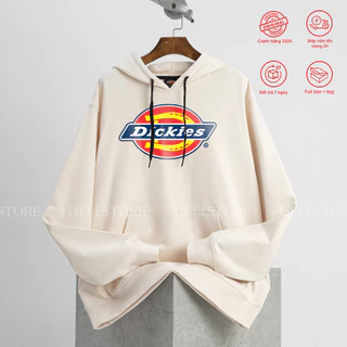 Áo hoodie nỉ Kem Dickies nam nữ unisex form rộng basic in ngực chính hãng - Helistore