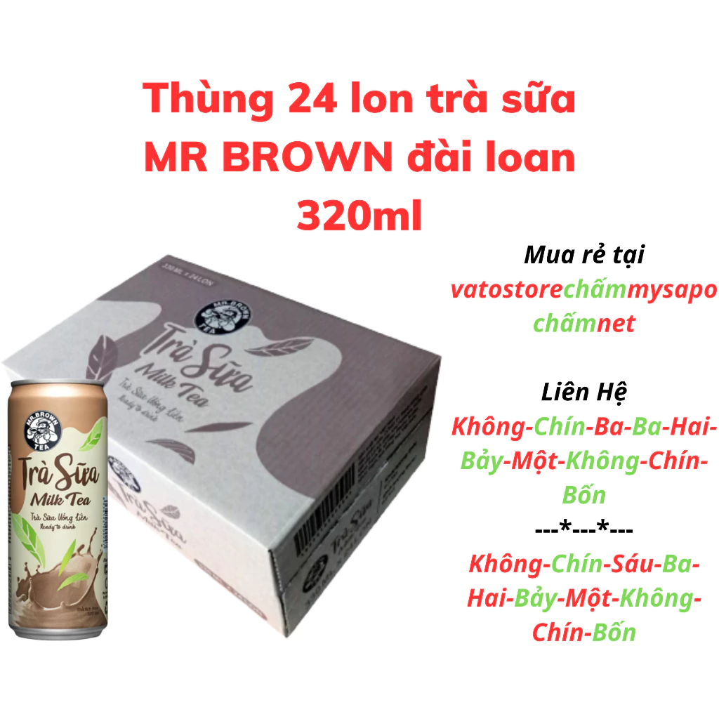 Thùng 24 lon trà sữa MR BROWN đài loan 320ml / Lốc 6 lon trà sữa MR.BROWN đài loan 320ml