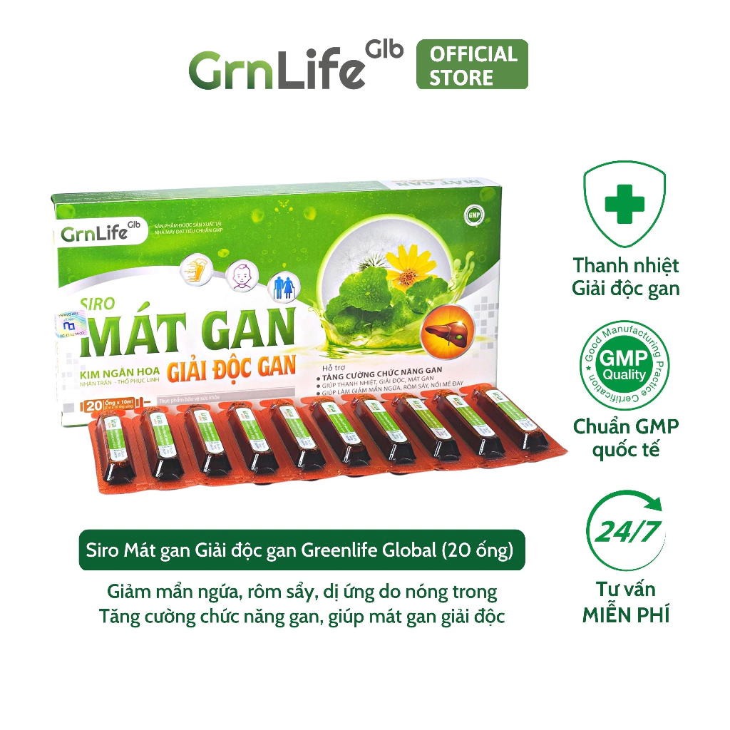 Mát gan giải độc GrnLife - Thải độc, thanh nhiệt cơ thể, hỗ trợ giảm mụn và nóng trong