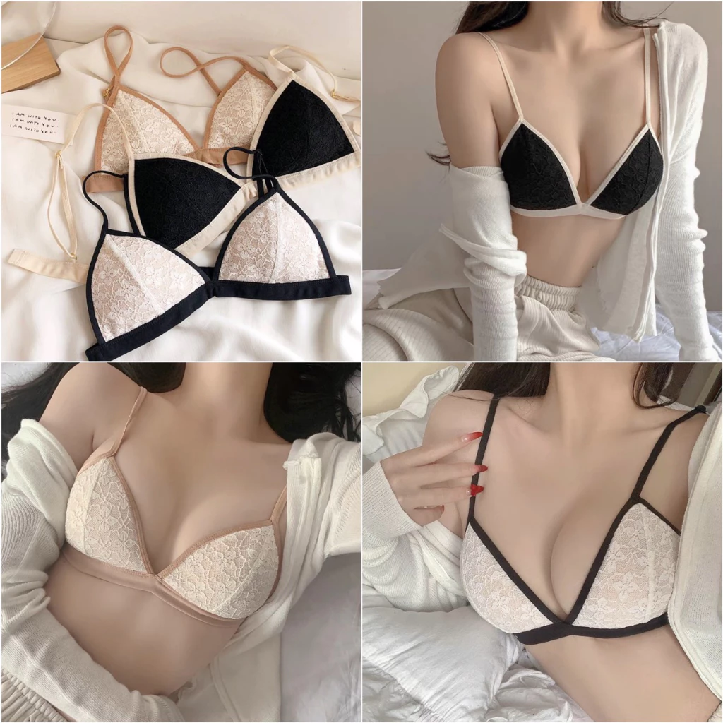 Áo Ngực , Áo Bra Ren Hoa Mềm Đệm Mỏng 2 Dây Siêu Mềm Dịu Êm Bikini Wannale 7322