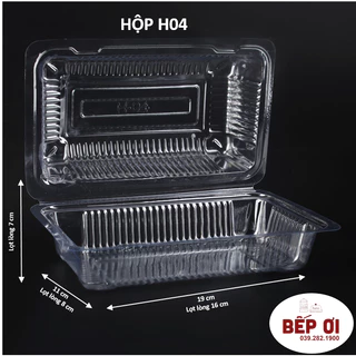 Hộp Nhựa Nắp Gập H04 (10 cái/ 100 cái)