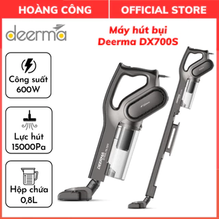 Máy Hút Bụi Cầm Tay DEERMA DX700S, Công suất 600W, Lực hút 15000Pa, Công nghệ lốc xoáy - Pro Cyclone, Bảo hành 24 tháng