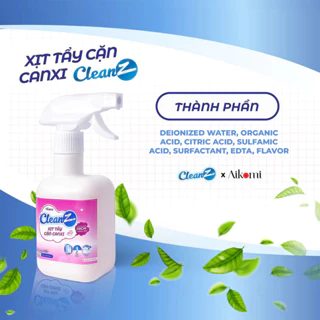 Chai xịt tẩy cặn canxi cleanz chống ăn mòn inox vệ sinh vòi rửa, vòi sen, vách kính B2store23