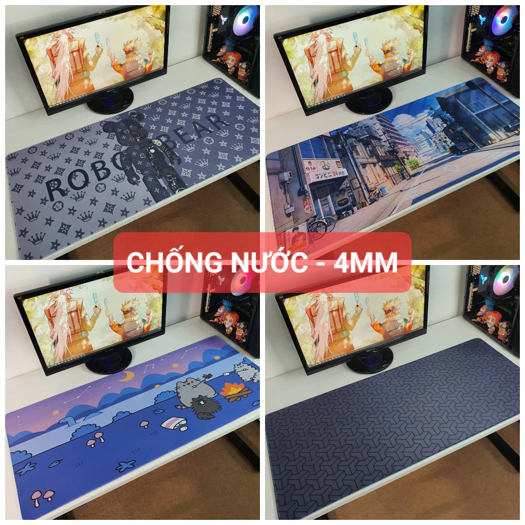 Lót chuột - pad chuột chống nước siêu dày 4mm mẫu mới nhất 2024