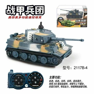 Xe tăng mô hình điều khiển mini Tiger T-34 Nga, Tank 1/64 kèm sạc - đồ chơi văn phòng sáng tạo, đồ chơi xả tress