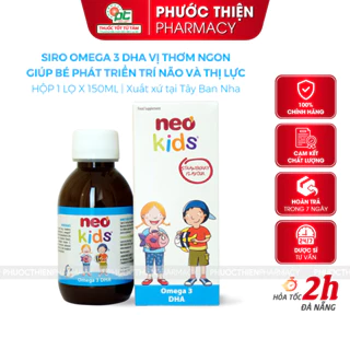 Siro Neo Kids Omega 3 DHA cho bé giúp sáng mắt, tăng thị lực, phát triển trí não lọ 150ml