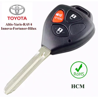 Vỏ chìa khoá ô tô Toyota 3 nút bấm-Vios,Corolla,camry,Innova,Fortuner ,Rav4,Altis(Quà tặng)