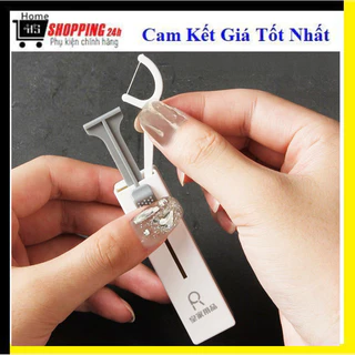 Hộp đựng tăm chỉ nha khoa R, sức chứa rối đa 10 cây,  thiết kế cần gạt rút tăm chỉ tự động, kích thước nhỏ gọn tiện lợi