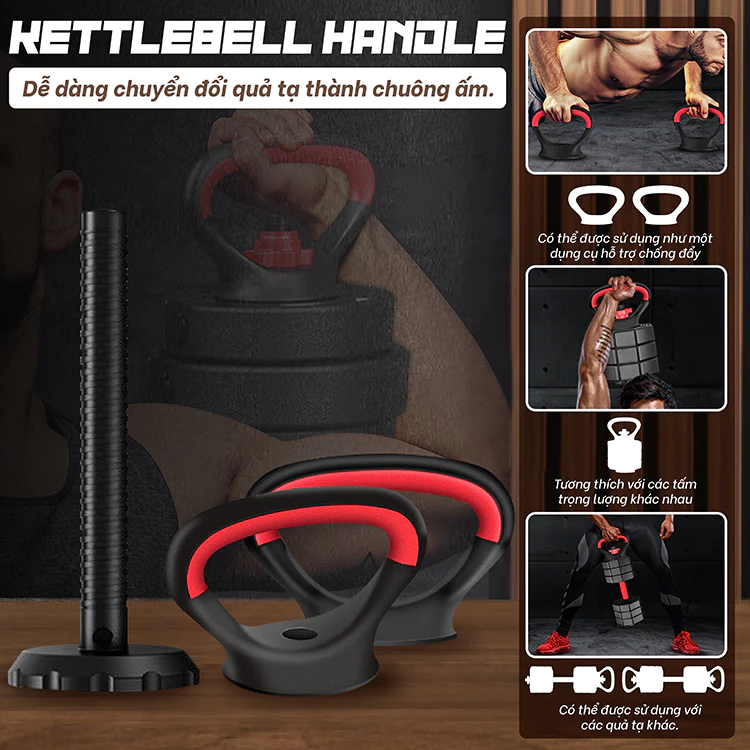 BG-Bộ Quai Tay Cầm Tạ Chuông,Tạ Ấm,Có Thể Điều Chỉnh An Toàn Khi Tập Gym tiện lợi