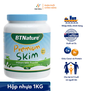 Sữa bột tách béo BTNature Premium 1kg - Nhập khẩu chính hãnh tại Úc