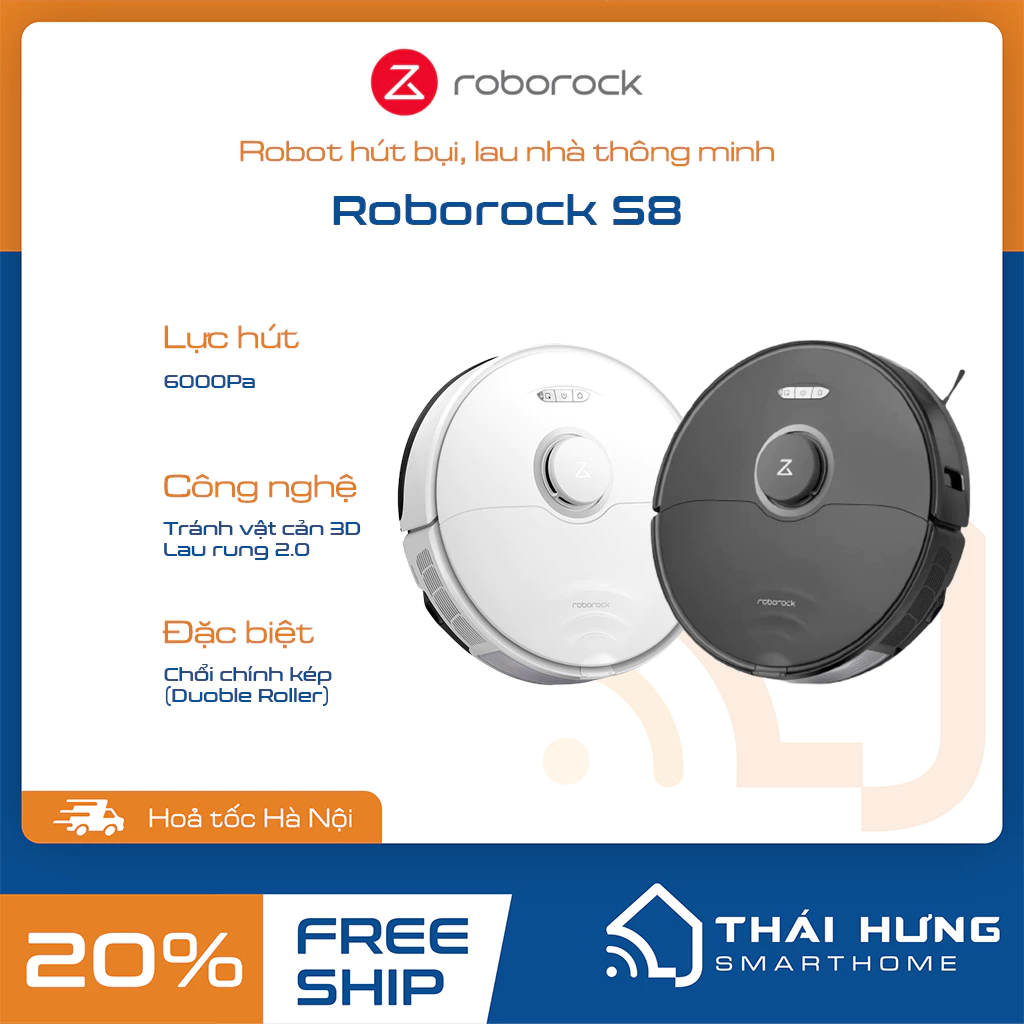 Robot hút bụi lau nhà Roborock S8/S8 Pro Ultra, bản quốc tế, kết nối Google/Alexa - App MiHome / Roborock tiếng Việt