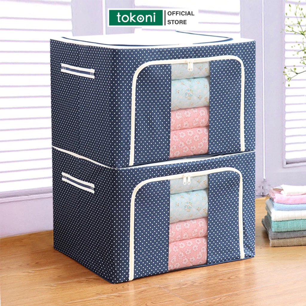 Túi vải đựng quần áo chăn màn JYoohome Hộp đựng đồ đa năng gấp gọn bảo quản đồ dùng tiện lợi