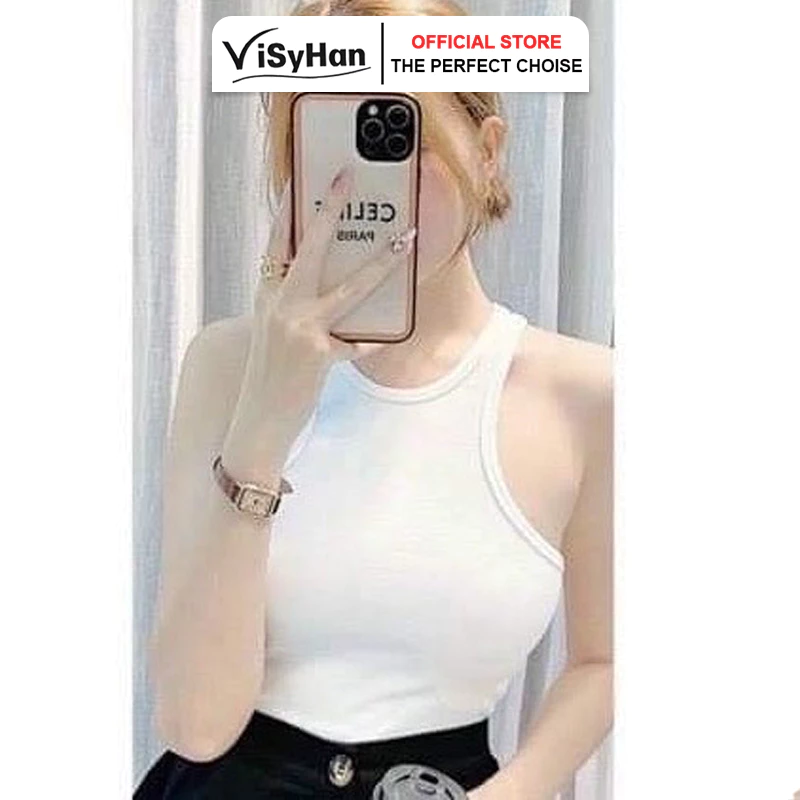 Áo Sát Nách Croptop Ba Lỗ Nữ Thun Len Tăm VISYHAN AT03