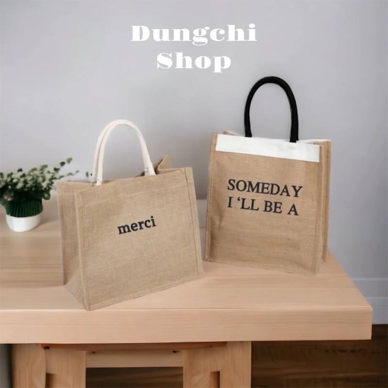 Túi cói đi du lịch đi biển phong cách vintage nhiều kích cỡ