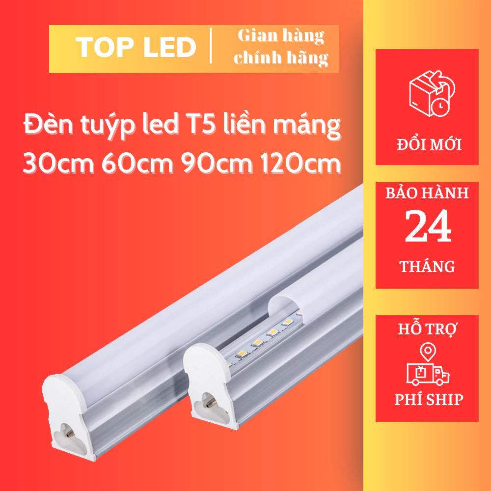 Đèn tuýp led T5 liền máng 30cm 60cm 90cm 120cm,đèn trang trí,đèn tường ánh sáng trắng vàng