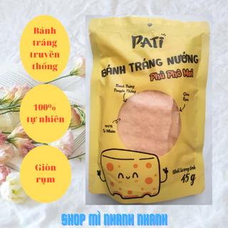 Bánh tráng nướng Hiệu Pati phủ phô mai 45gr giòn rụm thơm ngon