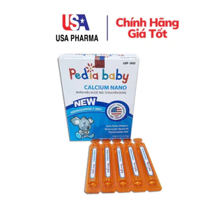 PEDIA BABY CALCIUM NANO Siro canxi, vitamin D3 giúp chắc khỏe xương răng tăng chiều cao cho bé - Hộp 20 ống x 10ml