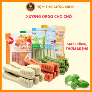 Xương gặm sạch răng Orgo 90gr vị bò và sữa