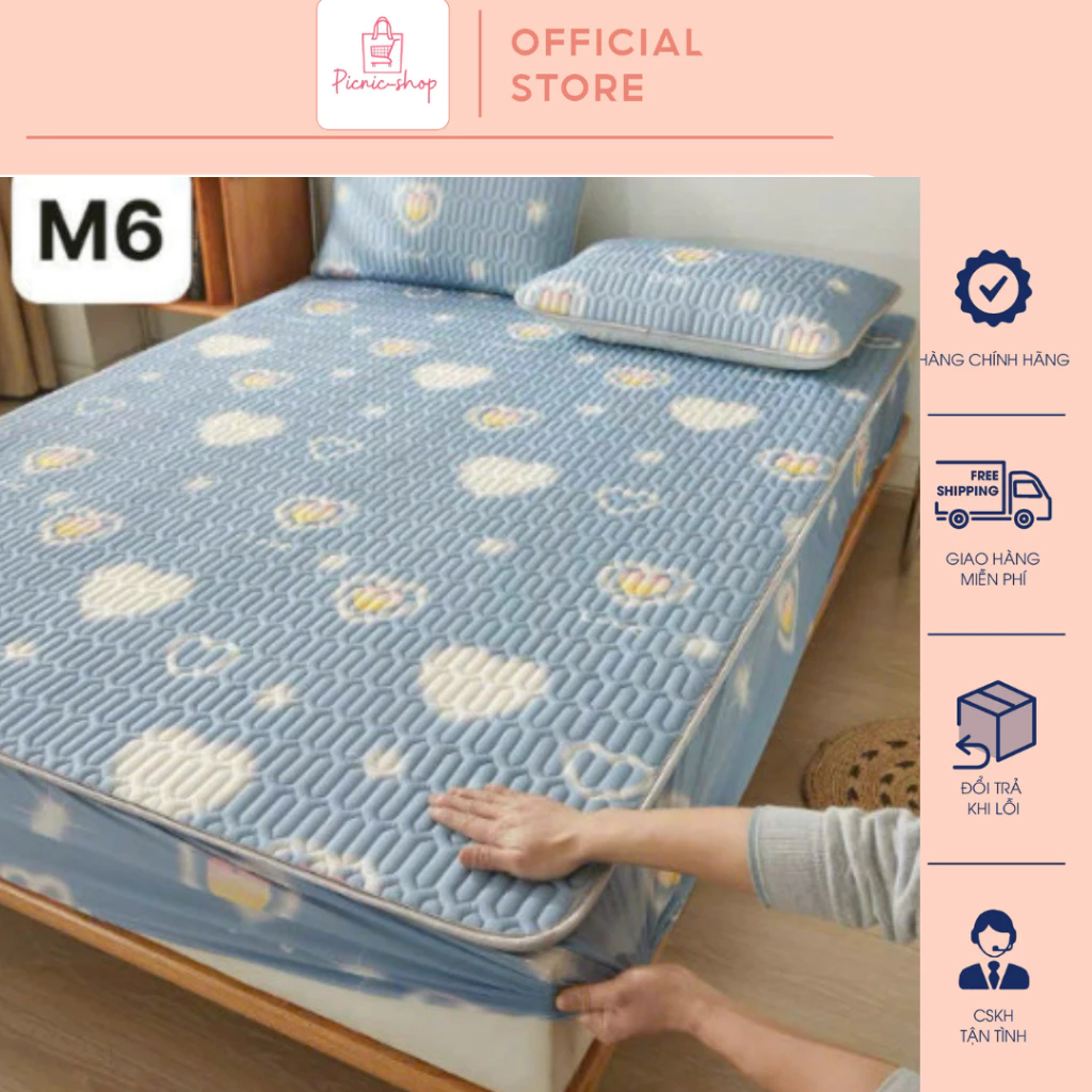 Chiếu Điều Hòa Cao Su Non Bo Chun (1m6/1m8/2m2) Mẫu Mới - Tặng Kèm 2 Vỏ Gối