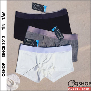 Quần lót boxer nam có túi nâng thun cotton thấm hút khô thoáng QSHOP QX719