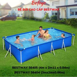 Bể bơi khung kim loại 4mx 2m cao 81cm Bestway 56405 56404 Bền và An Toàn cho gia đình, cho bé, bảo hành 2 năm - Befoyo