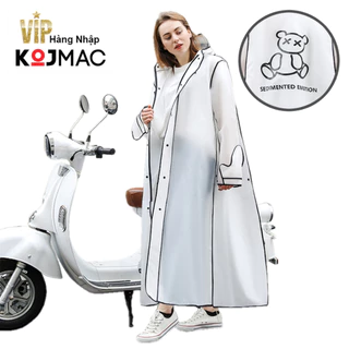 Áo Mưa Thời Trang Trong Suốt Hình Gấu Nổi Bật Fashion Raincoat ( Áo Mưa Nhựa Vi Sinh Cao Cấp An Toàn Bảo Vệ Môi Trường )