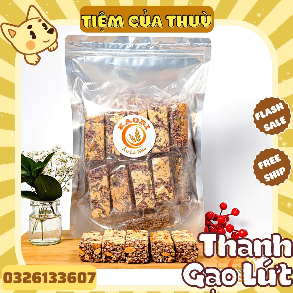 500G Thanh Gạo Lứt Chà Bông Ăn Kiêng Healthy, 22~24 Thanh Ngũ Cốc, Thanh Cơm Lứt Mix Hạt Chà Bông