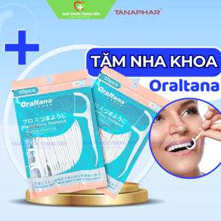 Tăm chỉ nha khoa Oraltana Tanaphar 50-100 chiếc, chỉ đa sợi siêu mảnh làm sạch mảng bám, mùi hôi