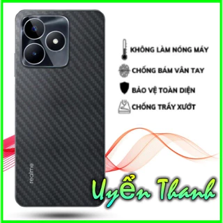 Dán Carbon mặt lưng chống xước chống vân tay Realme C30 C30s C33 C35 C53 C55 C65