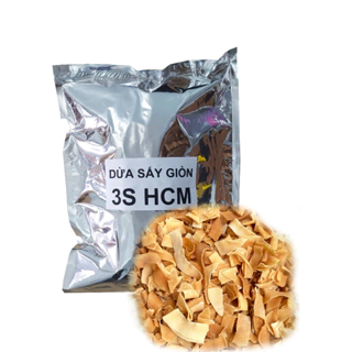 DỪA SẤY GIÒN túi 1 kg (ĐẶC SẢN BẾN TRE), loại 1, dừa nâu nhạt, mỏng, giòn, ít đường