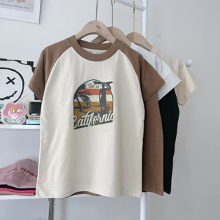 Áo baby tee raglan LYB California form slim nhỏ có size chất vải Cotton 100%