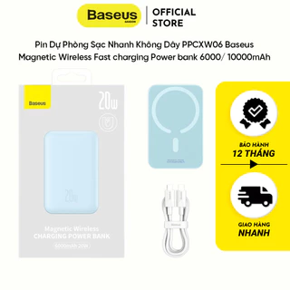 Pin Dự Phòng Sạc Nhanh Không Dây PPCXW06 Baseus Magnetic Wireless Fast charging Power bank 6000/ 10000mAh