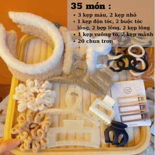 Set 35 Phụ Kiện Tóc, Set Buộc Tóc, Kẹp Tóc Giá Rẻ