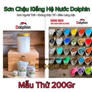 [Mẫu Thử 200Gr] Sơn Chậu Kiểng Hệ Nước Dolphin  [ Nhanh Khô, Bền Màu, Láng Mịn, Đẹp ] Sơn Chậu Kiểng, Sơn Chậu Cảnh