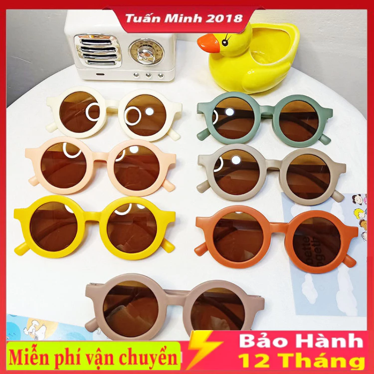 Kính Mát Mắt Tròn Nhiều Màu Chống Tia UV Phong Cách Hàn Quốc Cho Bé Trai, Bé Gái