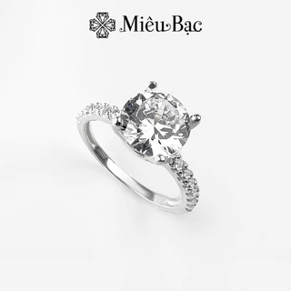 Nhẫn bạc nữ Miêu Bạc đính đá cao cấp đủ size sang chảnh chất liệu bạc S925 thời trang phụ kiện trang sức nữ MN40