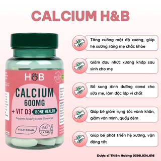 Calcium và Vitamin D3 - Bổ Sung Canxi và Vitamin D Cho Mẹ Bầu Trước và Sau Sinh - Hàng UK