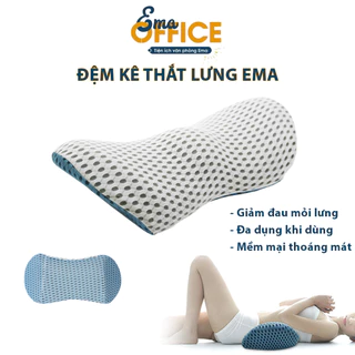 Gối kê thắt lưng EMA chống đau lưng, thoát vị đĩa đệm - Ruột gối cao su non vải lỗ siêu thoáng khí