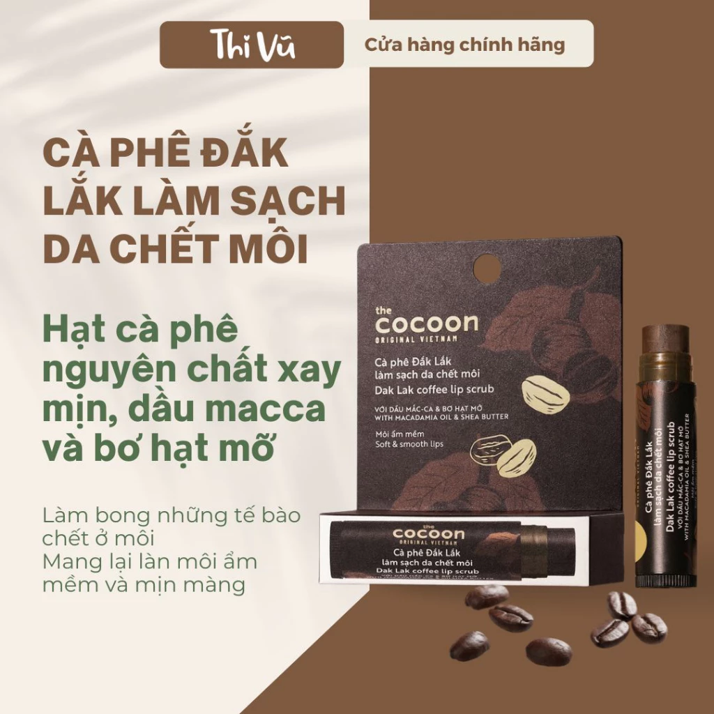 Tẩy da chết môi Cocoon Cà phê Đắk Lắk 5g - Thi Vũ