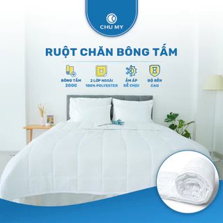 Ruột chăn bông tấm CHUMY chần 3 lớp, kích thước 2mx2m2, 4 góc có dây móc cố định chắc chắn