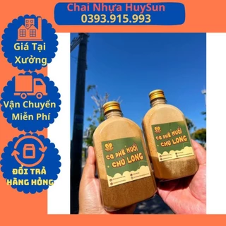 Chai Nhựa Vuông Dẹp 330ml Đựng Trà Sữa Đã Kèm Nắp Đen ( Trắng )