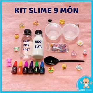Bộ kit làm slime mây gói combo 6 - 9 món set nguyên liệu làm slam sờ lam đầy đủ cơ bản cho học sinh giá rẻ có hướng dẫn