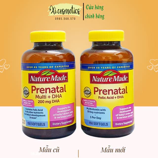 Vitamin tổng hợp cho bà bầu Mỹ Nature Made Prenatal Multi DHA 150 viên, Bổ bầu mỹ Prenatal