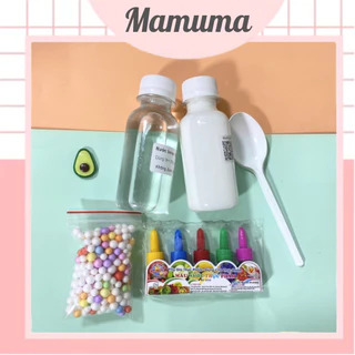 Bộ kit làm slime mây gói combo 6 - 9 món set nguyên liệu làm slam sờ lam đầy đủ cơ bản cho học sinh giá rẻ có hướng dẫn