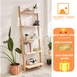 Kệ gỗ để đồ 5 tầng hình thang gỗ thông tự nhiên trang trí