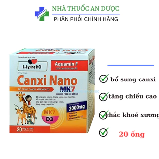 Canxi nano Mk7 Gold tăng chiều cao, chắc khỏe xương cho bé giúp bé ăn ngon ngủ ngon – Hộp 20 ống