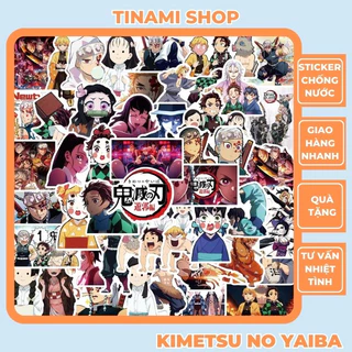 Bộ 50 Sticker Anime Kimetsu No Yaiba Kỹ viện trấn Demon Slayer hình dán chống nước trang trí sưu tầm Tinami